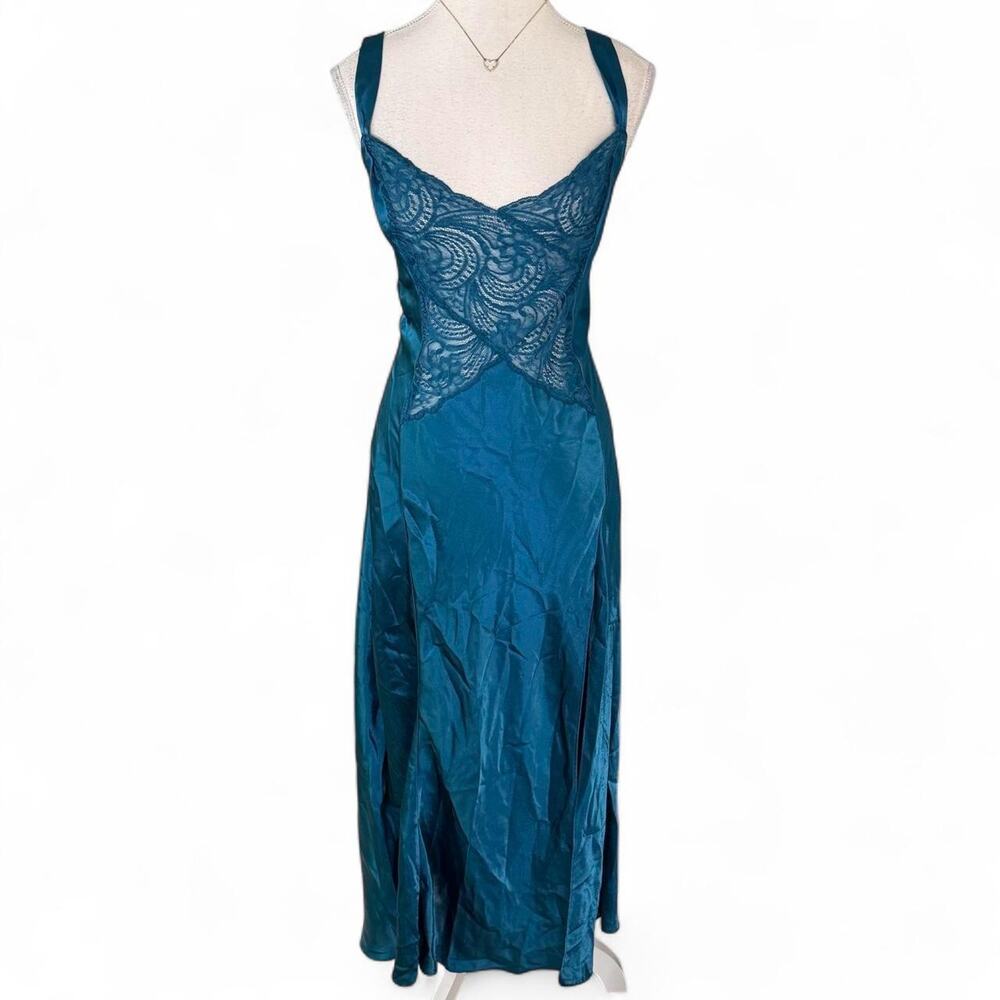 Victorias Secret Gold Label Vintage Maxi Gown In blue Lave detail size large